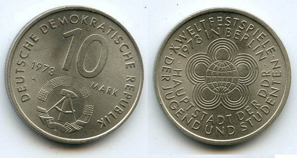 East Germany (DDR) - 10 marks, 10th Youth Festival Games - 1973 (Berlin mint)