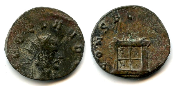 Antoninianus of Claudius II (268-270 AD), fire altar type, Gallic mint, Roman Empire