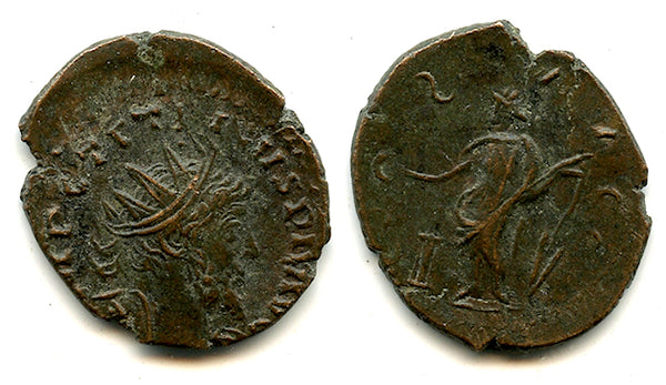 Large barbarous LAETITIA antoninianus of Tetricus I, c.270-280 AD, Roman Gaul