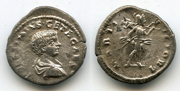 Rare eastern denarius of Geta (198-212 AD), Laodicea mint, Roman Empire