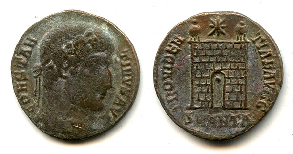 Nice camp-gate follis of Constantine the Great (307-337 CE), Roman Empire