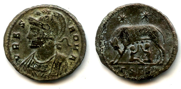 VRBS ROMA commemorative AE follis, ca.330-333 AD, Siscia, Roman Empire