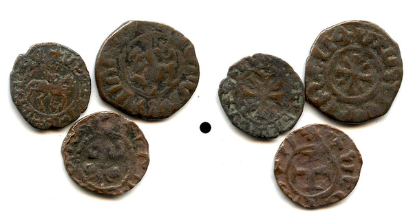 Lot of 3 various medieval Cilician Armenian coins, 13th-14th century