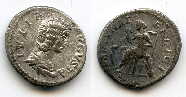 Silver denarius of Julia Domna (d.217 AD), Rome, Roman Empire