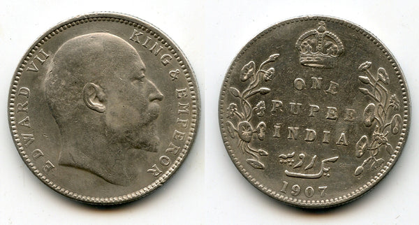 Silver rupee in the name of Edward VII, 1907, British India