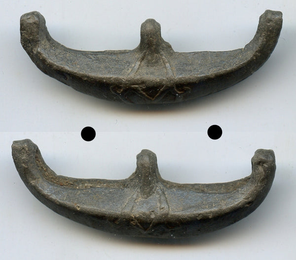 Scarce small tin boat-money, c.1400-1700s, primitive coinage of Malaysia