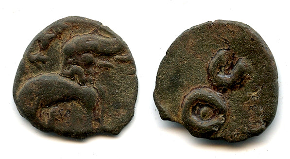 Rare potin karshapana of Vasisthiputra Pulamavi (ca.85-125 AD), Satavahanas, India