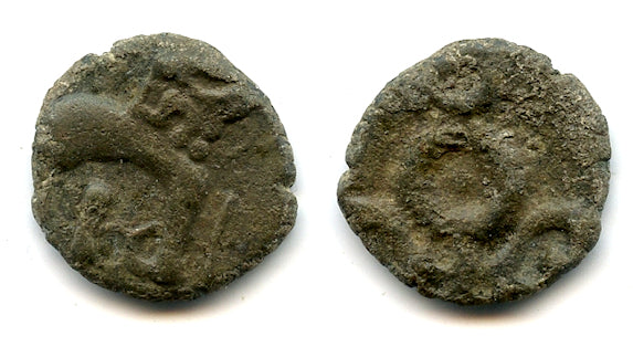 Potin karshapana (drachm), Satakarnis (c.70 BC - 200 AD), Satavahana Empire, India