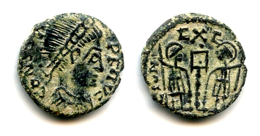 Ancient barbarous GLORIA EXERCITVS (ca.330-337 AD), North Africa?