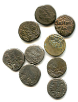 Nicer lot of 9 of billon and silver jitals, 1200-1220, Khwarezm
