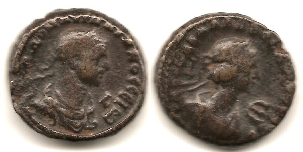 Aurelian and Vabalathus (AD 270272), billon tetradrachm from Alexandria, Egypt