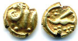 Rare gold 1/32 mohur of Alamgir II (1754-1759), Balapur mint, Moghul Empire, India