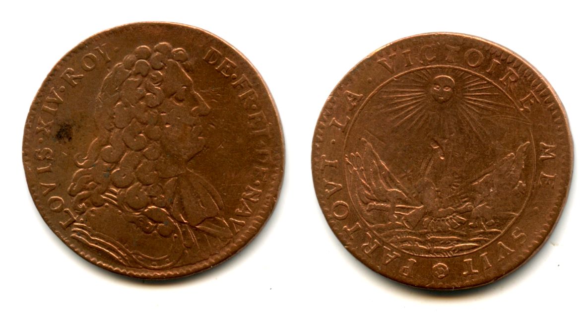 Nice brass token (AE28) of Louis XIV (1643-1715), France - mythologic –