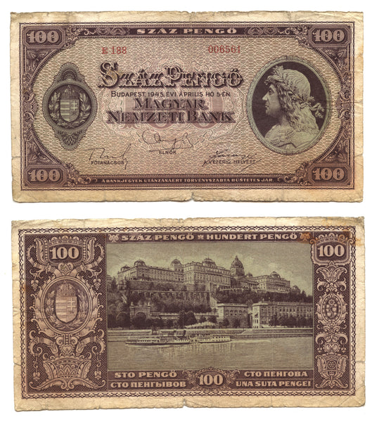 100 pengo, 1945, Hungary (Pick-111)