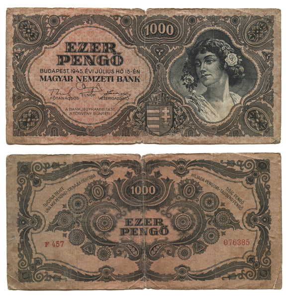 1000 pengo, 1945, Hungary (Pick-118a)