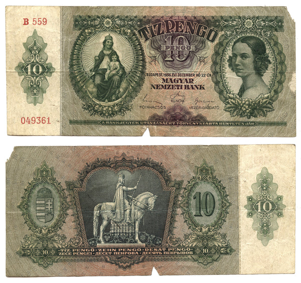 10 pengo, 1945, Hungary (Pick-100)