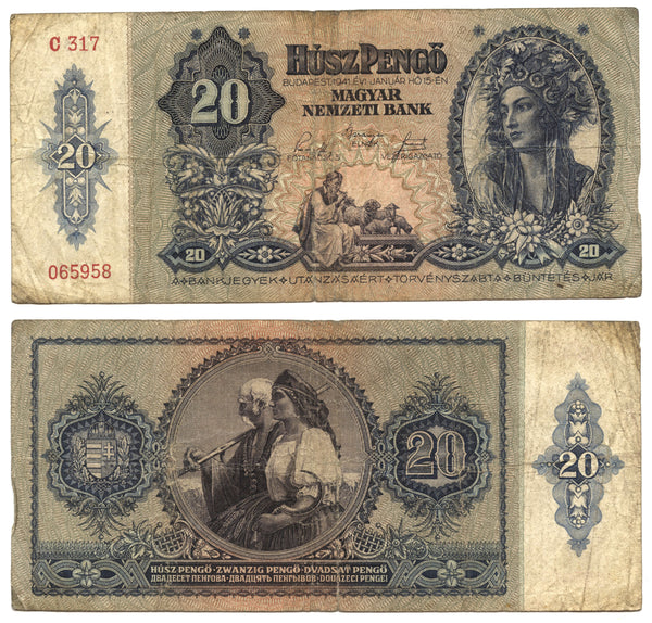 20 pengo, 1941, Hungary (Pick-109)