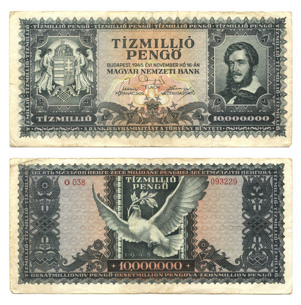 10 million pengo, 1945, Hungary (Pick-123)