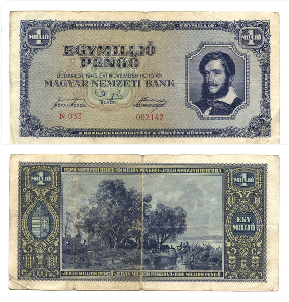 1 million pengo, 1945, Hungary (Pick-122)