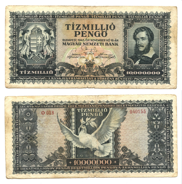 10 million pengo, 1945, Hungary (Pick-123)