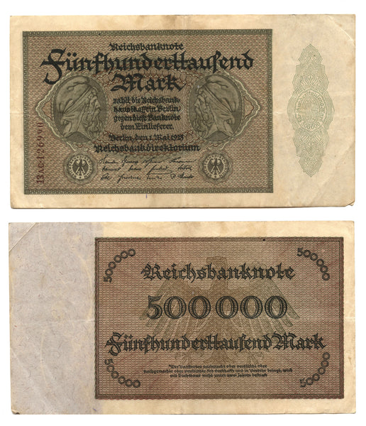 500 000 marks, 1923, Weimar Republic (1918-1933), Germany (Pick-88)