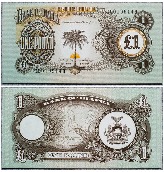 Uncirculated 1 pound banknote, Republic of Biafra, 1968-1969