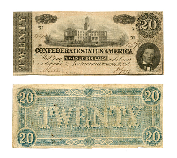 Last issue - 20$ Confederate States of America - 1864, series 4 (T-67 #508)