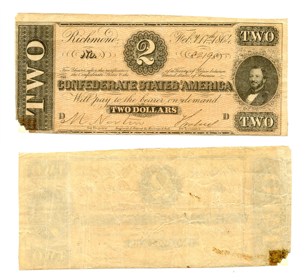 2$ Confederate States of America - 1864, series 2 (T-36 #278)
