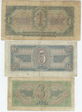 Russia - USSR Lot of 3 Banknotes 1937 - 1938