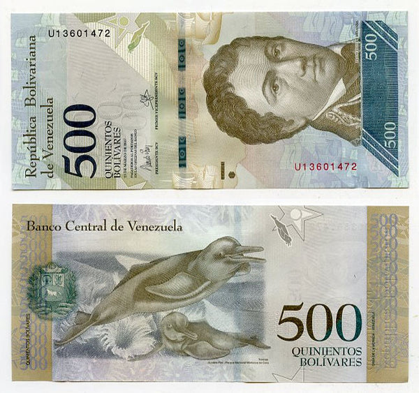 Uncirculated 500 bolivars banknote, 2016-2017, Venezuela