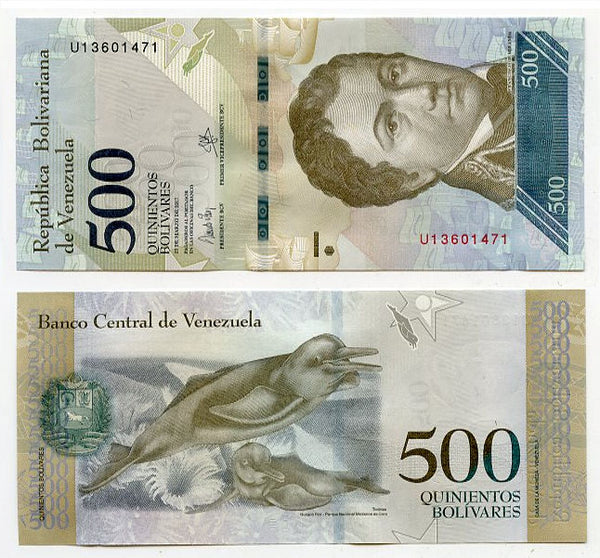 Uncirculated 500 bolivars banknote, 2016-2017, Venezuela