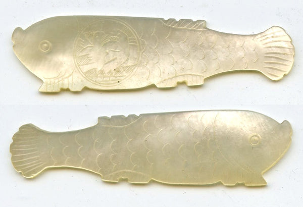 Fish-shaped mother-of-pearl gaming counter, S. China, 18th–early 20th century