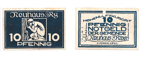 Nice notgeld paper money, 1921, Hohenklingen, Germany