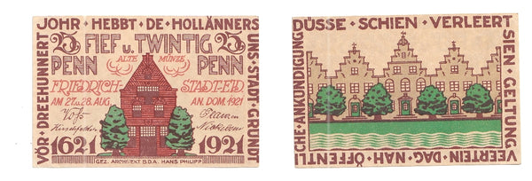 25pf  Notgeld note, 1921, Stadt Grundt , Germany