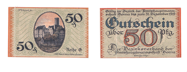 50 Pfennig Notgeld note, 1919, Gutshein, Germany