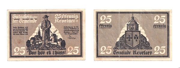 25 pfennig Notgeld note, 1921, Gutschein , Germany