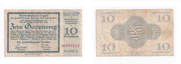 Lot of three 10 pfennig  Notgeld notes, Germany
