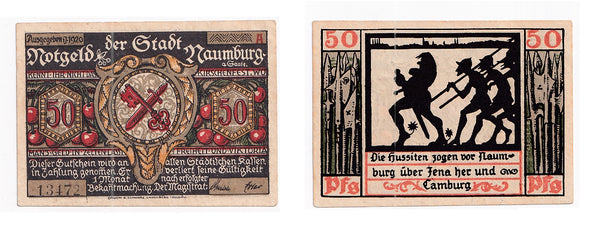 50 pfennig  Notgeld note, 1920, Stadt  Hamburg, Germany
