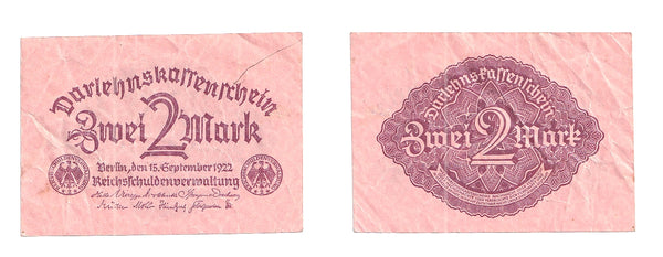 2Mark  Notgeld note, 1922, Berlin, Germany
