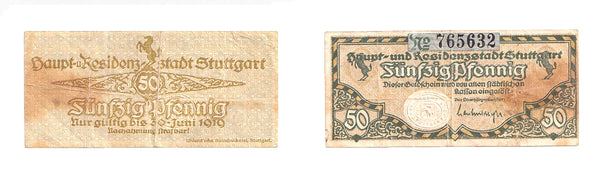 Set of 3 different notgeld paper money, 1918-1921, Germany