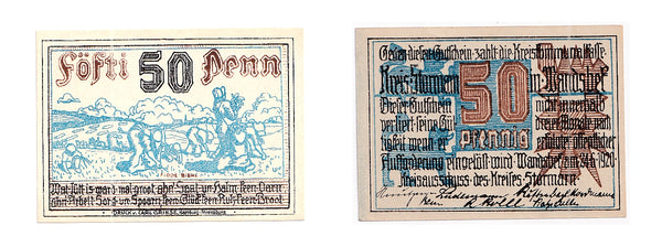 50 pfennig  Notgeld note, 1920, Gutfebein, Germany