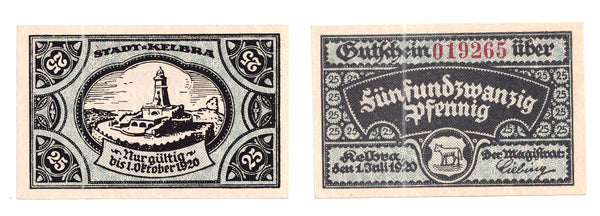Nice notgeld paper money, 1920, Kelbra, Germany.