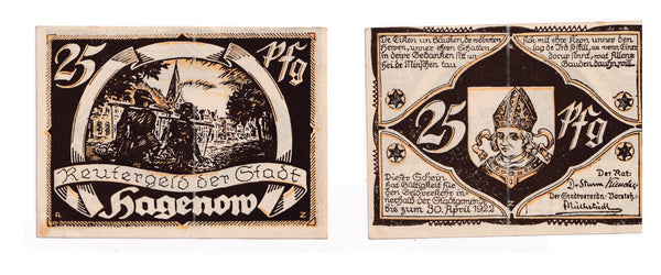 Set of 3 different notgeld paper money, 1915-1922, Germany