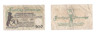 Lot of four 50 pfennig  Notgeld notes, Germany