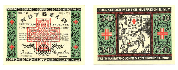 Nice notgeld paper money, 1921, Naunhof, Germany.