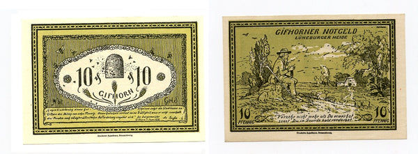 Nice notgeld paper money, 1921, Gifhorn, Germany
