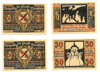 Set of 2 different notgeld paper money, 1920, Naumburg, Germany.