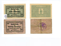 Set of 2 different notgeld paper money, 1917, Berneck, Germany