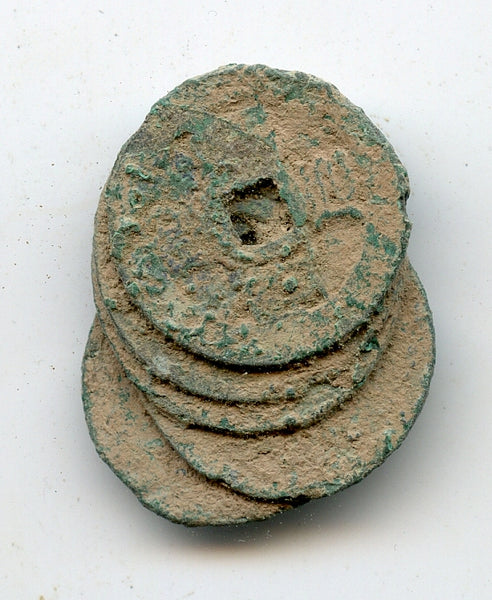 Nice original clump of 5 coins from 1500's, various rulers and rebels, Vietnam