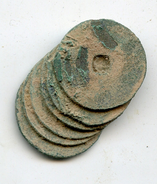 Nice original clump of 6 coins from 1500's, various rulers and rebels, Vietnam